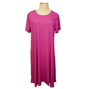 Lularoe Women's Pink Ribbed Jessie Dress 3XL